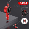 3-in-1 Retractable Car Charger – Fast Charging Cable for iOS, Android & Type-C