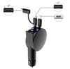 Vogek 60W 3-in-1 Car Charger – Super Fast Telescopic Charging Cable Adapter