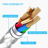 5.9ft Arctic Silver Nylon Braided USB to Lightning Cable