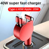 Vogek 60W 3-in-1 Car Charger – Super Fast Telescopic Charging Cable Adapter